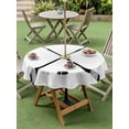 thumbnail image 5 of Outdoor Tablecloth with Umbrella Hole Zipper Ice Hockey Round Tablecloth 54" Waterproof Outside Table Cloth Modern Minimalist Ball Sports Game Art Patio Table Cover Tablecloths for Picnic Party, 5 of 8