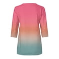 thumbnail image 3 of ShaoRunShi Womens 3/4 Sleeve Tops Gradient Tunic Shirt Loose Casual T-Shirt Spring Quarter Zip Pullover, 3 of 5