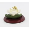 thumbnail image 5 of Ceramic Magnolia Flower with Butterfly on Wooden Base, 5 of 5