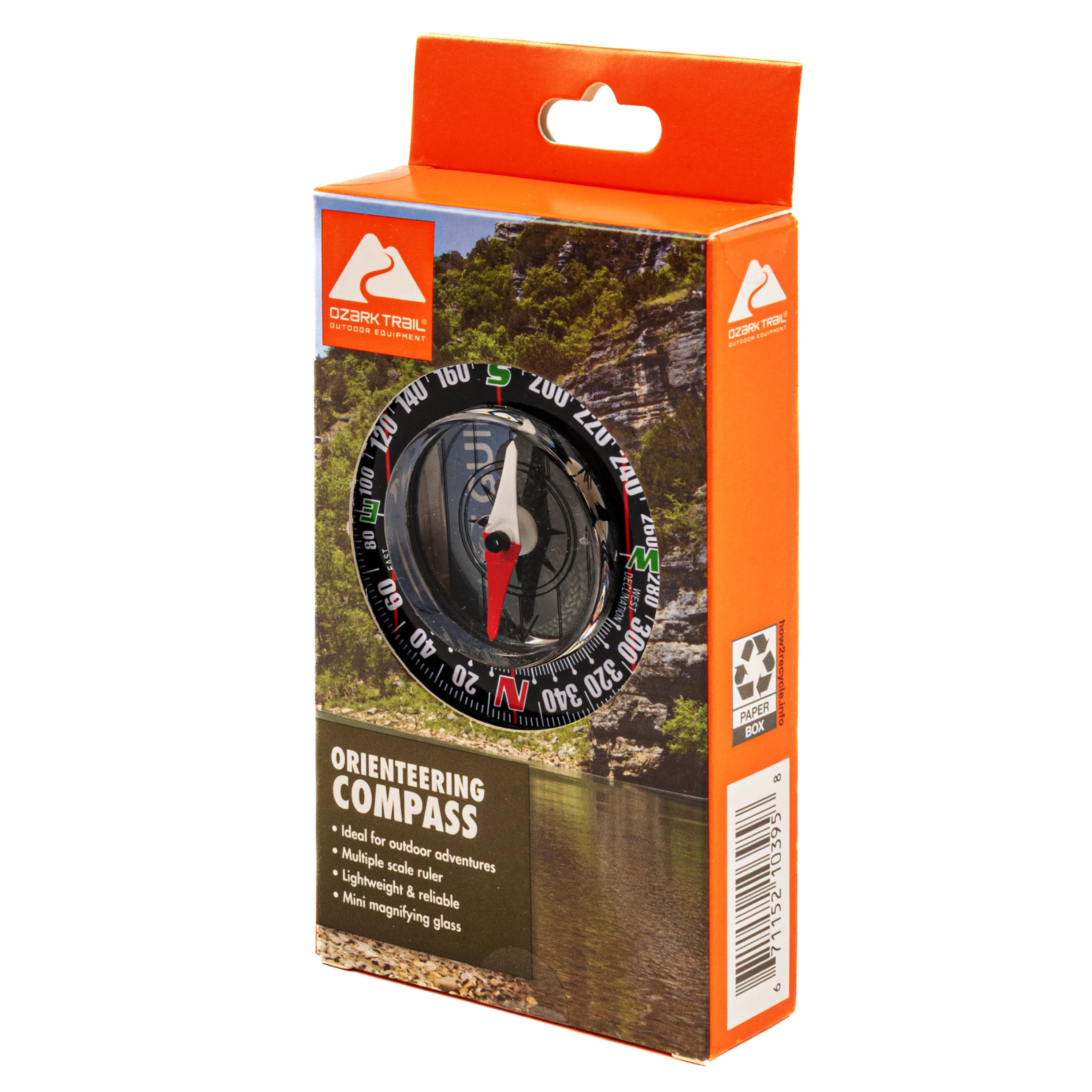 Ozark Trail Orienteering Compass, Lightweight and Reliable Green with Multiple Scale Ruler