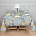 thumbnail image 3 of Geometric Flower and Dahlia Gray Square Tablecloth, Waterproof Wipeable Spillproof Washable Table Cover for Home Kitchen Party and Daily Decor 52"x52", 3 of 6