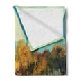 thumbnail image 2 of Art Soft Flannel Fleece Blanket, Surreal Autumn Forest with Faded Trees by the Lake Before Mountains Fall Season Image, Cozy Plush for Indoor and Outdoor Use, 50" x 70", Multicolor, by Ambesonne, 2 of 5
