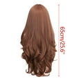 thumbnail image 3 of YQHZZPH Body Wave Wig For Women With Medium Length Curly Hair, Brown 1B Wig European And American Rose Mesh Matte Silk, 3 of 8