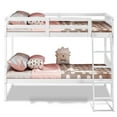 thumbnail image 4 of Topbuy Twin Over Twin Bunk Beds Convertible 2 Individual Twin Beds Solid Hardwood White/ Espresso, 4 of 6