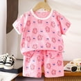 thumbnail image 2 of Gubotare Girls Pajamas Summer 2Pcs Toddler Baby Boy Girl Summer Pajamas Set Short Sleeve Shirt and Shorts (Pink,Size 12-18 Months), 2 of 4