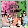 thumbnail image 3 of Witch Birthday Backdrop - Fantasy Bday Banner, Movie Party Decor, Magical Bday Bunting, Green and Pink Birthday Party Decorations  8x6 ft, 3 of 4