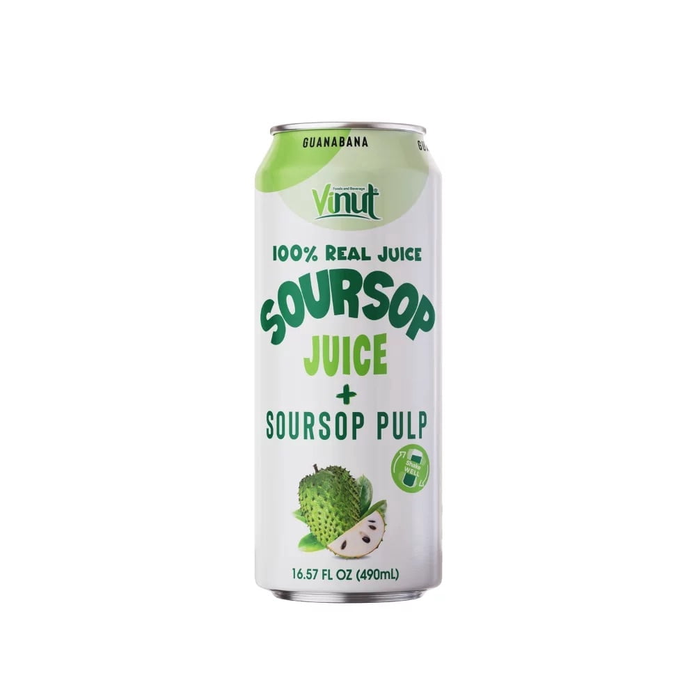 Vinut 16. 57 fl oz 100% NFC Soursop Juice Drink with Pulp (No Added Sugar)