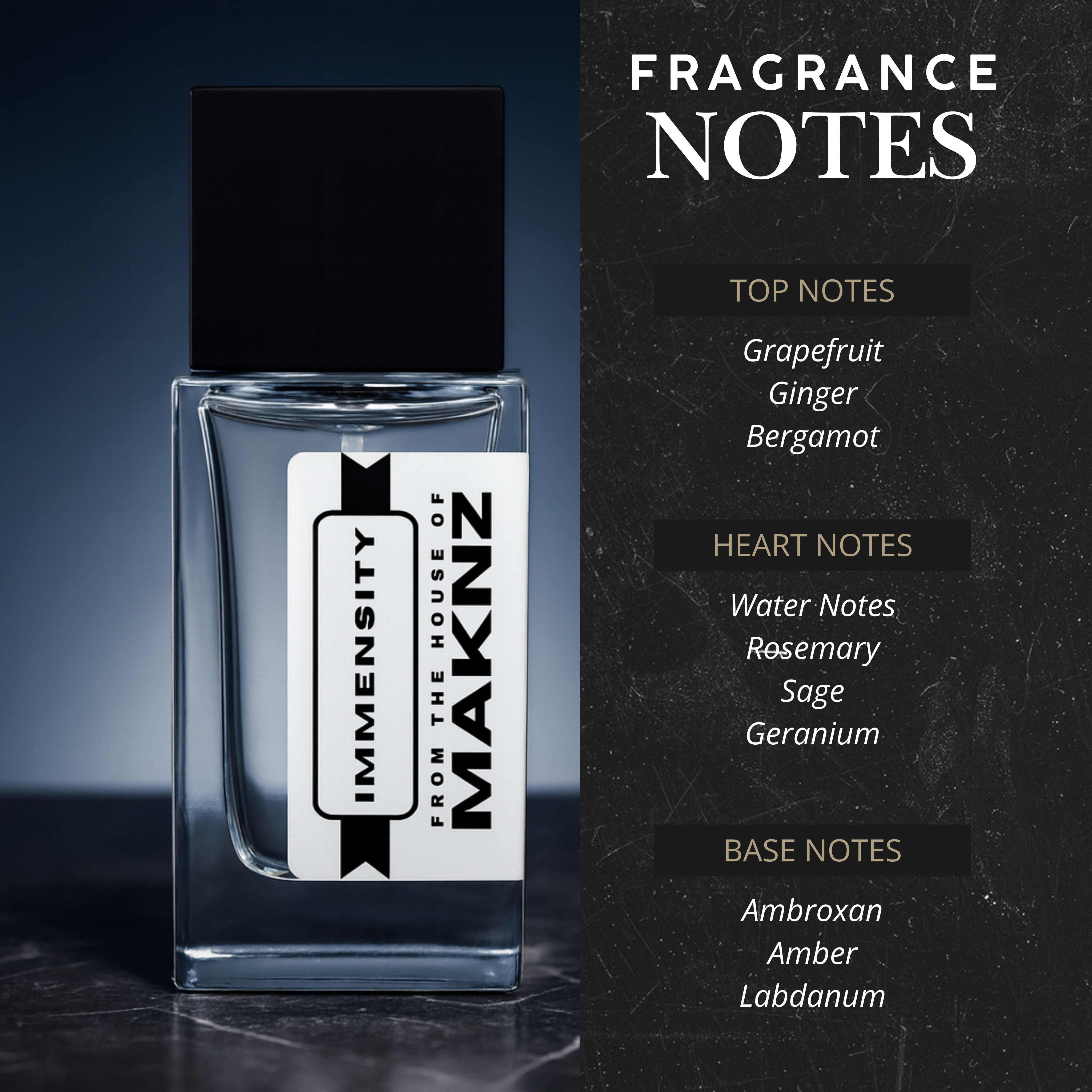 MAKNZ Immensity Eau de Parfum, Inspired by Louis Vuitton's L’Immensité, Cologne for Men, 1.7 oz / 50ml – Fresh Spicy, Citrus, Aromatic