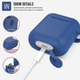thumbnail image 3 of Coffea Protective Silicone Case with Keychain for AirPods 1 & 2 (Front LED Not Visible) (RoyalBlue), 3 of 7