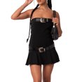 thumbnail image 6 of Biekopu Women's Summer Tube Top Dress,Strapless Sleeveless Solid Color Buckle Belted Bodycon Mini Dress, 6 of 6