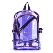 Women's Clear Backpack Transparent PVC Backpack Waterproof Bags Student School bags - Purple