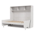 thumbnail image 4 of Euroco Wood Full Size Murphy Bed with Desk, Cabinet Bed with Shelves, Antique White, 4 of 10
