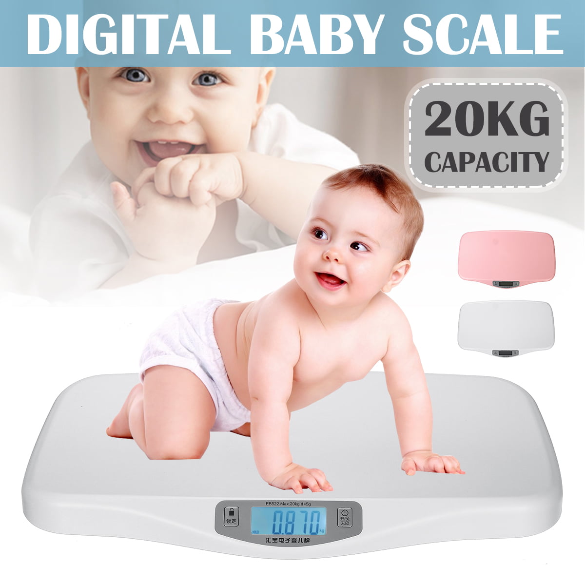 20kg/10g 44Lb Baby Scale Digital Electronic Baby Infant Pet Weighing Scales Bath 