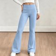thumbnail image 5 of BXJX Girls Yoga Leggings, Slim High Stretch Elastic Waist Sports Flare Pants Blue Size 3-4 T, 5 of 8