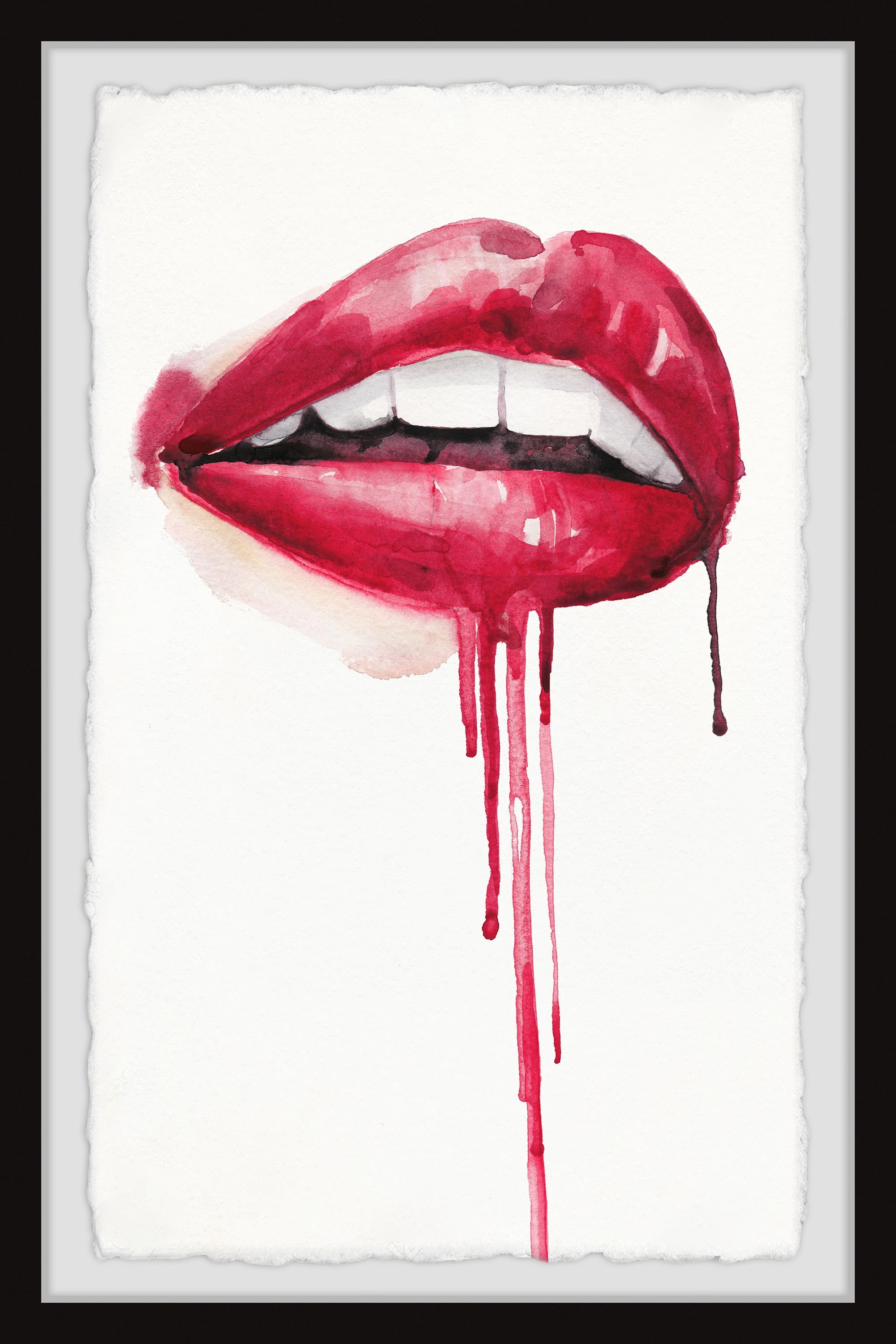 Marmont Hill "Blooded Lips" Framed Painting Art Print, 8.00" x 1.50"