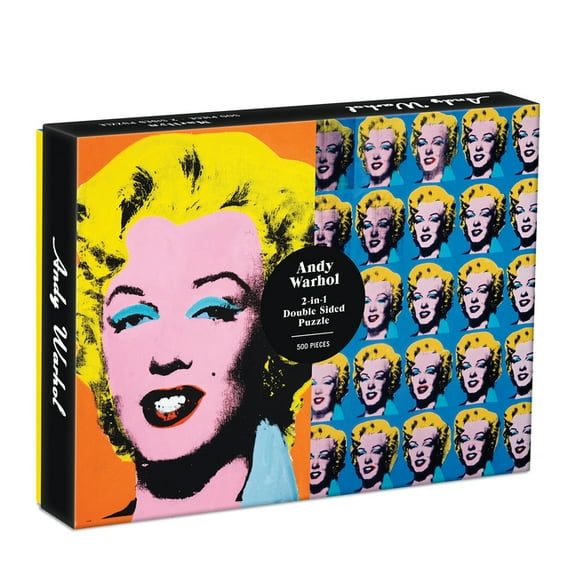 Galison Warhol Marilyn 500 Piece Double Sided Puzzle, Multicolor