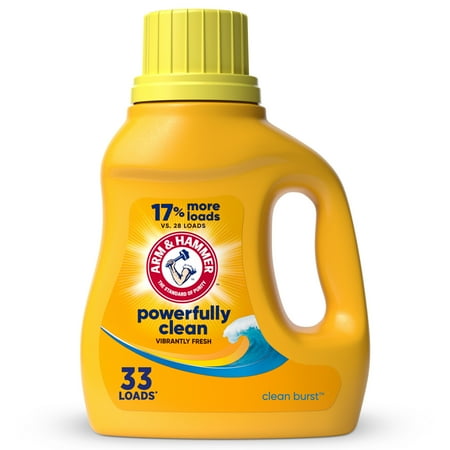 Arm &Amp; Hammmer Liquid Laundry Detergent Soap, Clean Burst Fresh, 33 Fl Oz, 33 Loads