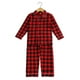 thumbnail image 3 of Pijama de algodón a cuadros para bebé, ropa de invierno a juego, bujolo, manga larga con volantes, conjuntos de pijamas de Navidad para niños y niñas, 3 of 4