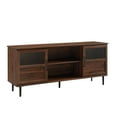 thumbnail image 4 of Walker Edison Split Panel Door TV Stand for TVs up to 64", Dark Walnut, 4 of 10