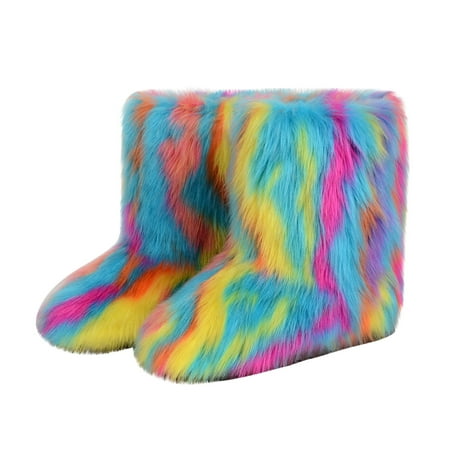 

AnuirheiH Women Shoes Color Imitation Animal Boots Plus Cashmere Boots Snow Boots 4$ off 2nd item