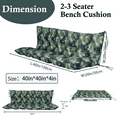 thumbnail image 5 of SDJPOI Porch Swing Replacement Cushion, 4" Thick Waterproof 2-3 Seater Bench Cushion with Backrest, Outdoor Swing Cushions for Outdoor Furniture（Palm Pattern,40*40in）, 5 of 6