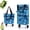 Blue floral, variant on 2-in-1 Foldable Shopping Bag with Wheels, Rolling Grocery Tote