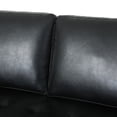 thumbnail image 5 of Hixon Contemporary Tufted 3 Seater Sofa, Midnight Black and Espresso, 5 of 8