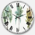thumbnail image 1 of Designart 'Mixed Botanical Greens palms I' Farmhouse wall clock, 1 of 2
