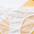 thumbnail image 3 of VONCOS Womens Lace Underwear Comfortable Mid Rise Panty | Floral Lace & Sheer Panel White Underwear | Stretchy Everyday Polyester Spandex 1PC,Size L, 3 of 8
