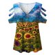thumbnail image 4 of Top con cremallera y cuello en V de manga corta con hombros descubiertos para mujer con blusa recortada Pompotops  hkajfhjk466130, 4 of 4