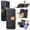 Black, variant on ELEHOLD Case for Moto G Play 4G 2024,Leather Wallet RFID Blocking Case with Wrist Strap & Card Holder Stand,Black