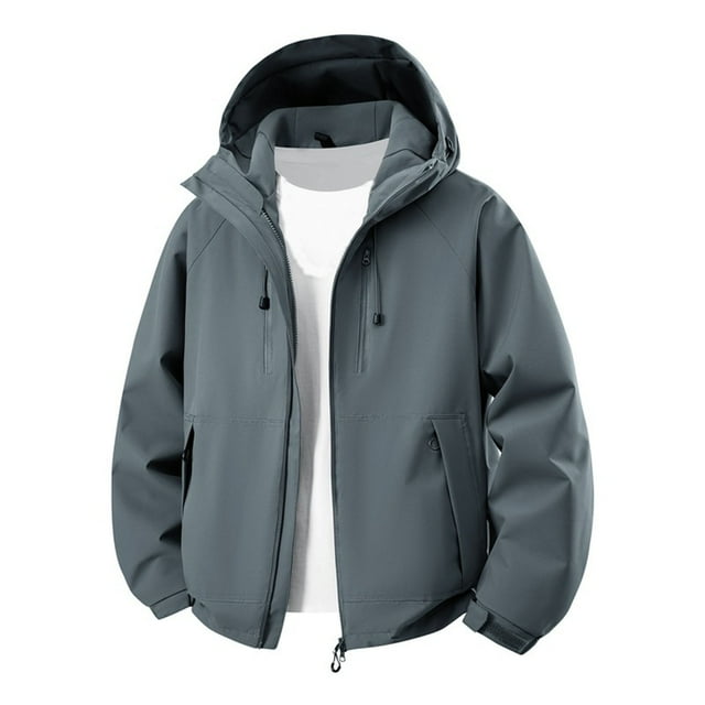 Veste Utilitaire de Sentier Unisexe Imperméable Coupe-Vent Capuche Ajustable Grande Taille Inclusive Randonnée Techwear Gorpcore Coquille d'Aventure