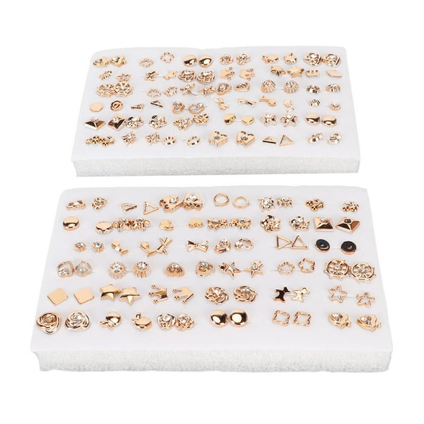 Juego de aretes 72 pares de aretes dorados Juego de aretes Exquisito plástico liviano para exteriores para mujeres ANGGREK Otros