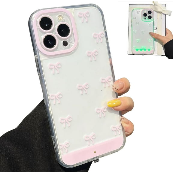 Vibrant Led Bowknot Phone Case for IPhone 11-17 Series, Clear Cute Aesthetic Charm Bows Protective Case with Color-Changing Lights for Women Girls, Light Up Your Vibe