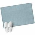 thumbnail image 2 of Haze Blue 2x3 Door Mat Rug, Farmhouse Burlap Solid Blue Color Modern Linen Texture Non-Skid Rubber Backing Large Rectangle Rugs - Living Room Bedroom Home Office, Indoor Floor Carpets Washable Rug, 2 of 9
