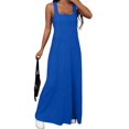 thumbnail image 2 of Women'S Two-Piece Sleeveless Square Neck Tank Maxi Dress with Built-in Crop Top L, 2 of 7