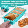 thumbnail image 3 of Silicone Freezing Tray with Lid, Large Ice Cube Tray Non-stick Soup Freezer Container with 4 Compartments for Storing and Freezing Soups, Broths, Sauces and Liquid Diets, Oven and Dishwash Aikeep NA, 3 of 7