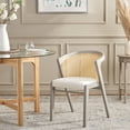 thumbnail image 2 of SAFAVIEH Edan Mid-Century Polyester Solid Dining Bistro Chair, Grey/White, 2 of 13