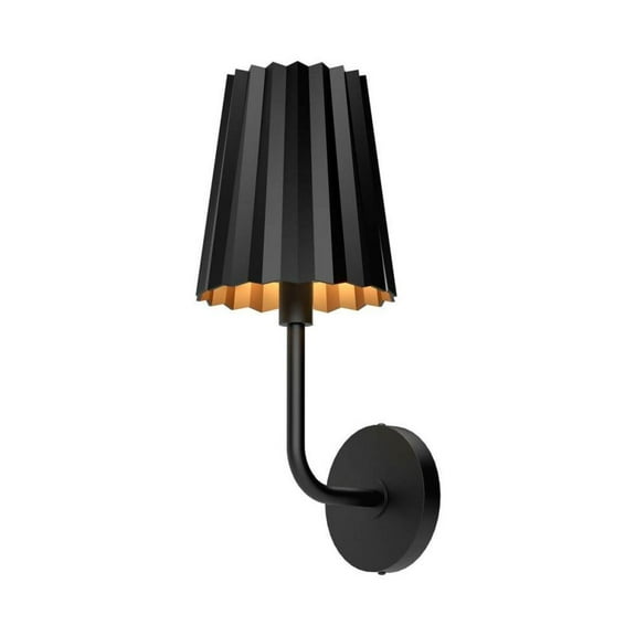 WV528007MB-Alora Lighting-Plisse - 1 Light Bath Vanity-17 Inches Tall and 7 Inches Wide-Matte Black Finish