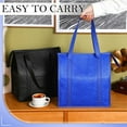 thumbnail image 3 of Triani 2Pcs Large Capacity Reusable Insulated Grocery Bags Thermal Totes With Zippered Top For Hot Cold Food Delivery Refrigerator Pizza(Blue), 3 of 7