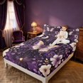 thumbnail image 3 of Homewish Girls Butterfly Bed Sheets, Chic Floral Leaf Full Size Sheets, 4pcs, 1 Flat Sheet, 1 Fitted Sheet and 2 Pillowcases, 3 of 6