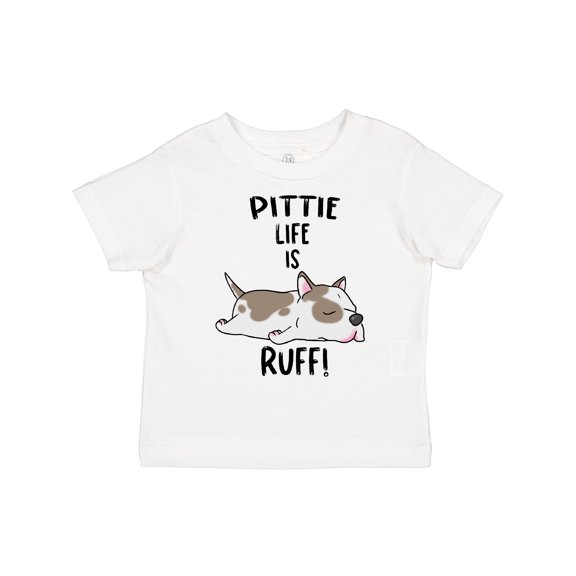 Inktastic Pittie Life is Ruff Spotted Pit Bull Boys or Girls Toddler T-Shirt