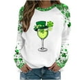 thumbnail image 2 of NuoCaiYun St. Patrick's Day Sweatshirts Shamrock Clover Print Long Sleeve Shirts Casual Pullover Tops for Gift, 2 of 6