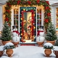 thumbnail image 5 of SHENGXINY Christmas Snowman Wreath Painted Front Door Cover,Winter Christmas Day Photo Background,Party Decorations,Wall Window Decor,Hanging Cloth Flag,Home Decor Multicolor 35.4x71in, 5 of 6