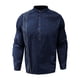 thumbnail image 3 of Ceisia Men's Slim Fit Long Sleeve Stand-Up Collar Slub Linen Shirt with Geometric Embroidery Navy L Gifts, 3 of 7