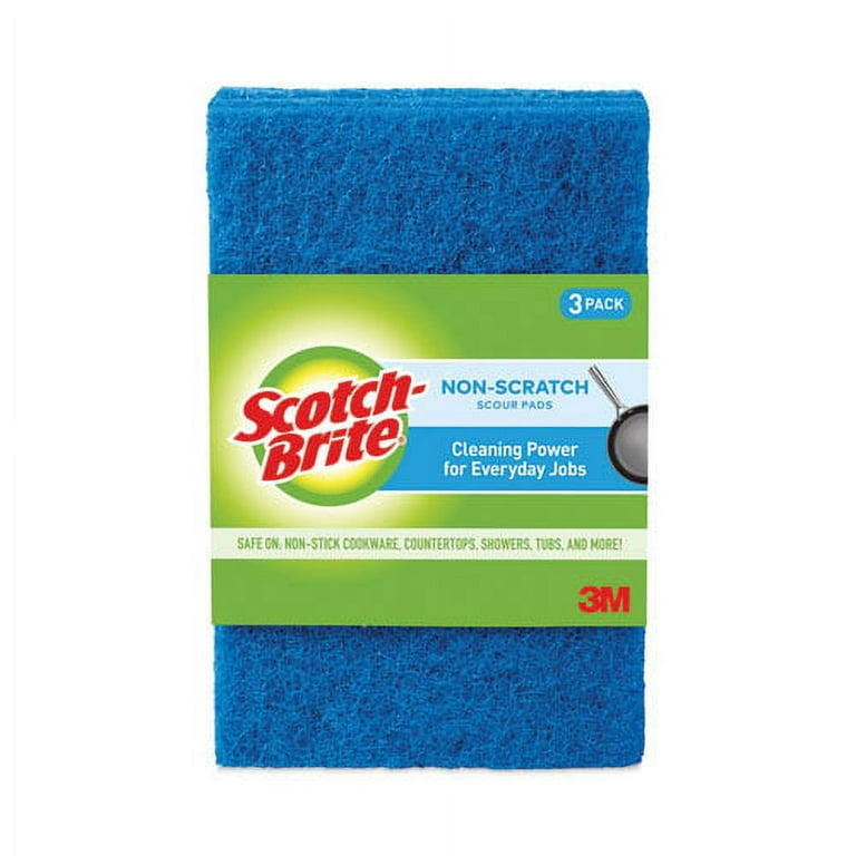 Non-Scratch Scour Pads, Size 3 x 6, Blue, 10/Carton Non-Scratch Scour Pads, Size 3 x 6, Blue, 10/Carton
