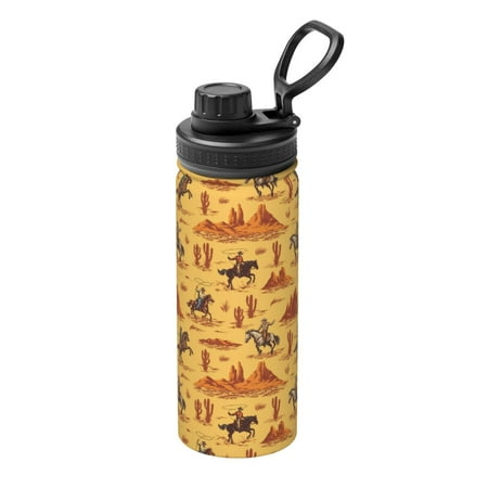 

Ocsxa Brave Cowboys Print 18oz Stainless Steel Water Bottle Unisex Water Bottle Insulated Sports Water Cup Flask for Cold Water Drinks/Sports/Travel/Car/School