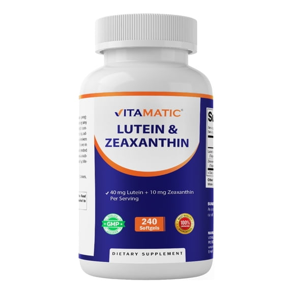 Vitamatic Lutein 40mg with Zeaxanthin 10mg, Eye Health Support Supplement, 240 Softgels