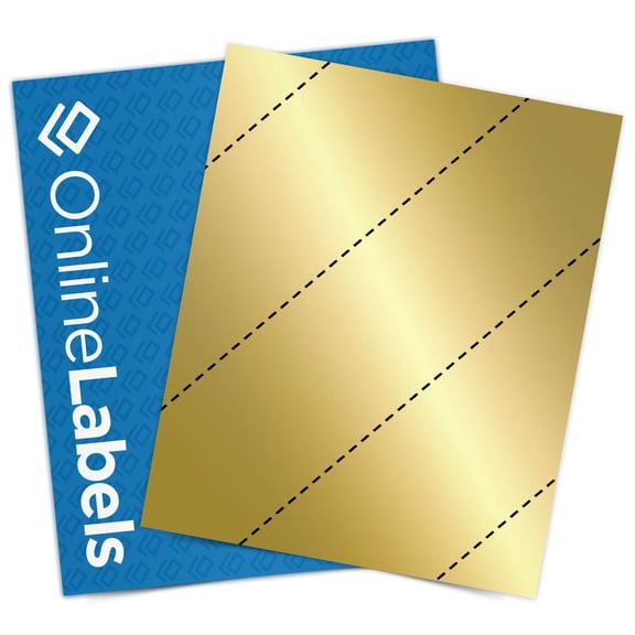OnlineLabels 8.5" x 11" Rectangle Labels - Gold Foil Inkjet - 10 Sheets