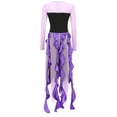 thumbnail image 5 of iiniim Women Halloween Mermaid Sea Witch Cosplay Masquerade Costume Long Sleeve Ruffle Maxi Dress Purple M, 5 of 7